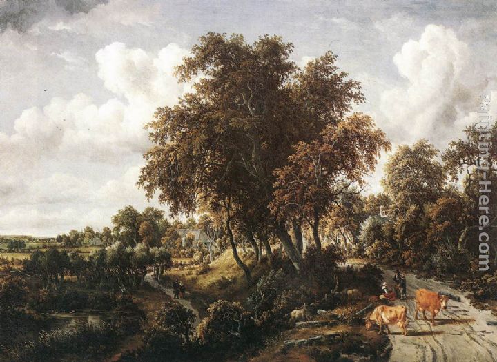 Road on a Dyke painting - Meindert Hobbema Road on a Dyke art painting